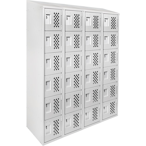 Assembled Clean Line Perforated Economy Lockers, 6 -tier, Bank of 4, 18" x 72" x 12", Steel St. Lawrence Industrial & Safety Supply