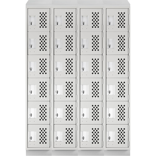 Assembled Clean Line Perforated Economy Lockers, 6 -tier, Bank of 4, 18" x 72" x 12", Steel St. Lawrence Industrial & Safety Supply