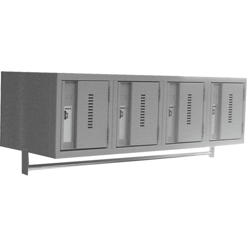 Wall Hung Lockers - Heavy Duty, Bank of 4, 18" x 12" x 12", Steel St. Lawrence Industrial & Safety Supply