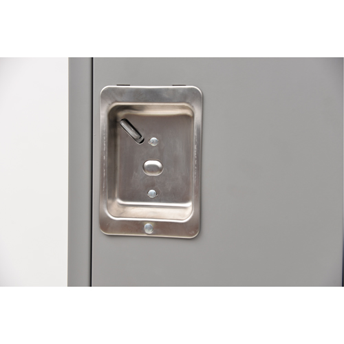 Lockers, 2 -tier, Bank of 2, 24" x 18" x 72", Steel, Grey, Rivet (Assembled) St. Lawrence Industrial & Safety Supply