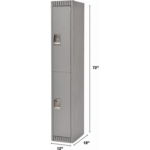 Casiers, 2 niveaux, 12" x 18" x 72", Acier, Gris, D&eacute;mont&eacute; St. Lawrence Industrial & Safety Supply