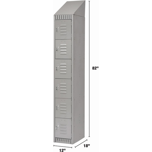 Casiers, 6 niveaux, 12" x 18" x 82", Acier, Gris, D&eacute;mont&eacute; St. Lawrence Industrial & Safety Supply