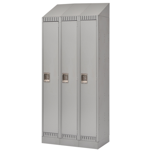 Casiers assembl&eacute;s, Bloc de 3, 36" x 18" x 72", Acier, Gris, Rivet (assembl&eacute;) St. Lawrence Industrial & Safety Supply