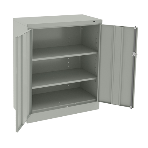Armoire &agrave; hauteur de comptoir, Acier, 2 Tablettes, 42" h x 36" la x 18" P, Gris p&acirc;le St. Lawrence Industrial & Safety Supply