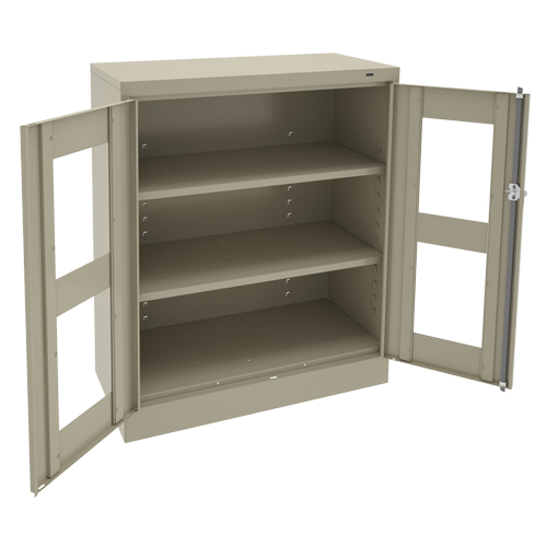 C-Thru Counter High Cabinet, Steel, 2 Shelves, 42" H x 36" W x 18" D St. Lawrence Industrial & Safety Supply