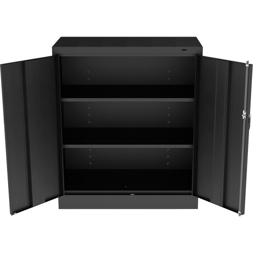 Armoire standard &agrave; hauteur de comptoir, Acier, 2 Tablettes, 42" h x 36" la x 18" P, Noir St. Lawrence Industrial & Safety Supply