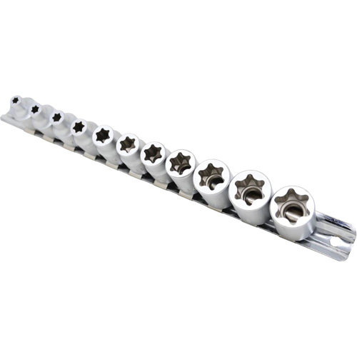 Flat-Cut E-"Star" Socket Set, 11 Pieces, 3/8" Drive Size St. Lawrence Industrial & Safety Supply