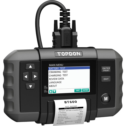 BT600 12V Battery & 12V/24V System Tester with Built-in Printer St. Lawrence Industrial & Safety Supply