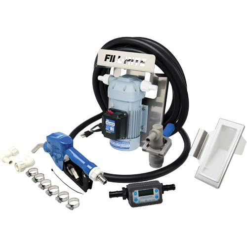 Pompe de transfert de fluide d'&eacute;chappement diesel (DEF) 115 V CA avec support pour cuve GRV, pistolet et compteur St. Lawrence Industrial & Safety Supply