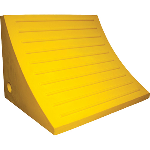 Wheel Chock, Polyurethane, Yellow, 15-1/4" W x 12-1/8" D x 10-3/4" H St. Lawrence Industrial & Safety Supply