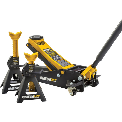 Ensemble cric datelier Magic Lift et chandelles, 3 tonne(s)/2,5 tonne(s) Capacit&eacute;, 3-7/20" Abaiss&eacute;e, 19-3/10" &eacute;lev&eacute;e, Hydraulique &agrave; main St. Lawrence Industrial & Safety Supply