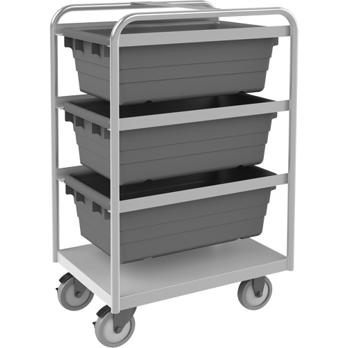 Mobile Tub Rack, Double-sided, 3 bins, 26" W x 18" D x 42" H St. Lawrence Industrial & Safety Supply