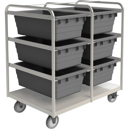 Mobile Tub Rack, Double-sided, 6 bins, 26" W x 36" D x 42" H St. Lawrence Industrial & Safety Supply