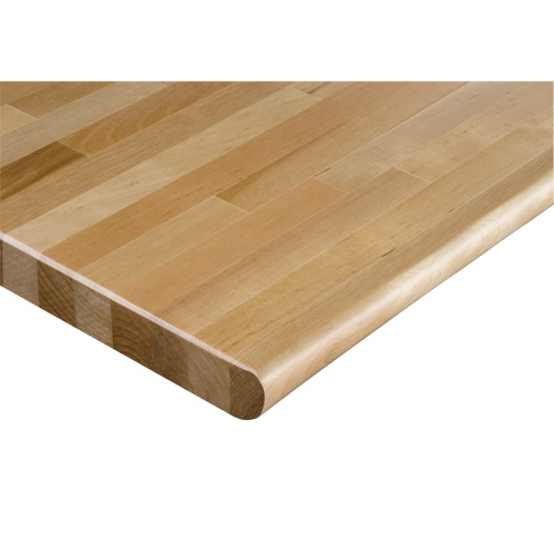 Hardwood Workbench Top, 60" W x 24" D, Bullnose Edge, 1-1/4" Thick St. Lawrence Industrial & Safety Supply
