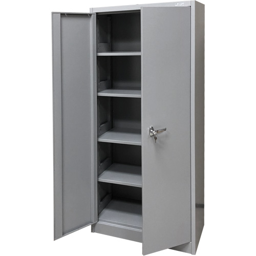Armoire de rangement, Acier, 4 Tablettes, 66" h x 30" la x 15" P, Gris St. Lawrence Industrial & Safety Supply