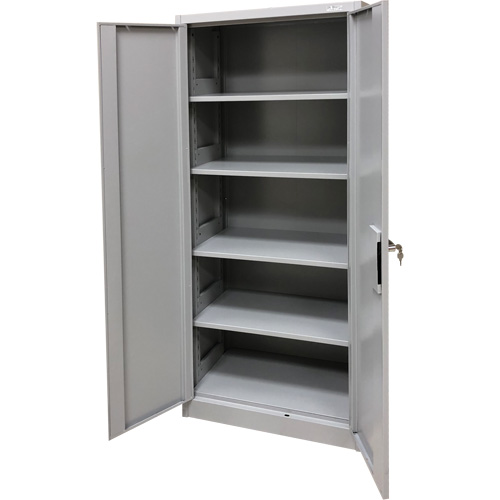 Armoire de rangement, Acier, 4 Tablettes, 66" h x 30" la x 15" P, Gris St. Lawrence Industrial & Safety Supply