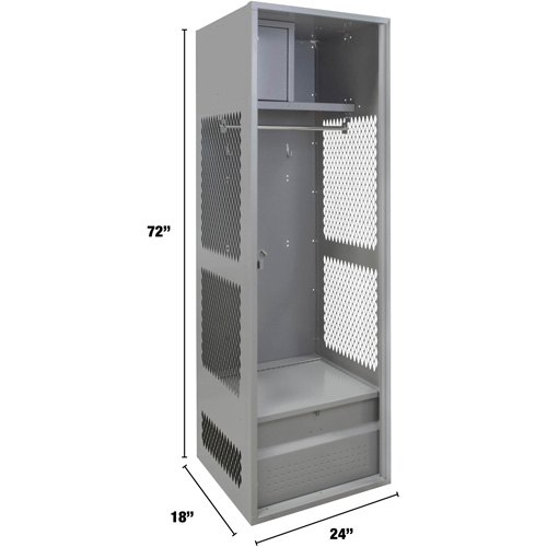 Casier pour &eacute;quipement, Acier, 24" la x 18" p x 72" h, Gris St. Lawrence Industrial & Safety Supply