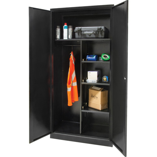 Armoire de rangement combin&eacute;e, 36" la x 18" p x 72" h, Noir St. Lawrence Industrial & Safety Supply