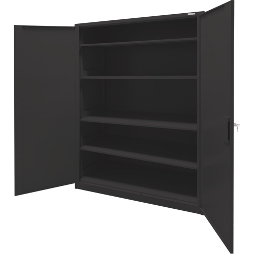 Armoire d'entreposage, Acier, 4 Tablettes, 78" h x 48" la x 24" P, Noir St. Lawrence Industrial & Safety Supply