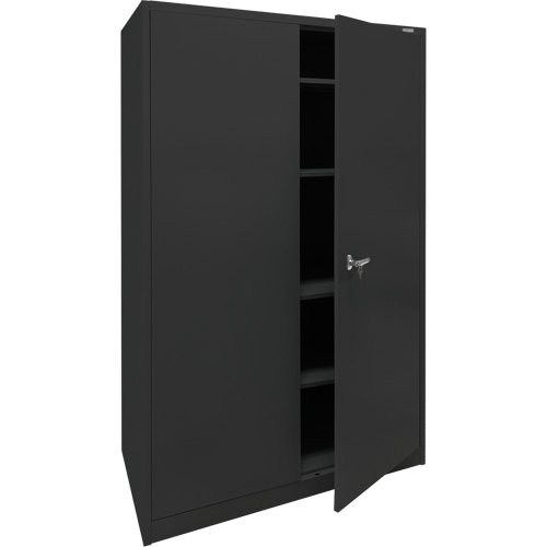 Armoire d'entreposage, Acier, 4 Tablettes, 78" h x 48" la x 24" P, Noir St. Lawrence Industrial & Safety Supply