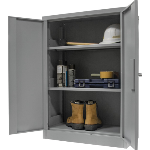 Counter-High Storage Cabinet, Steel, 2 Shelves, 42" H x 30" W x 15" D, Grey St. Lawrence Industrial & Safety Supply