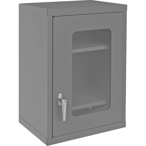 Armoire de rangement murale avec portes transparentes, 26-15/16" h x 18-1/8" la x 13-11/16" p, 2 tablettes, Acier, Gris St. Lawrence Industrial & Safety Supply