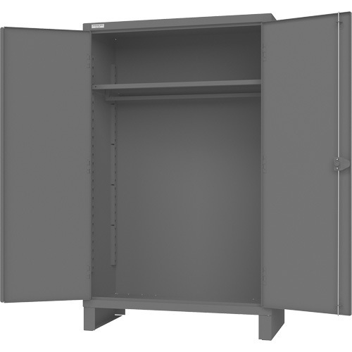 Armoire avec barre de suspension et portes encastr&eacute;es standards, Acier, 78" h x 48" la x 24" P, Gris St. Lawrence Industrial & Safety Supply