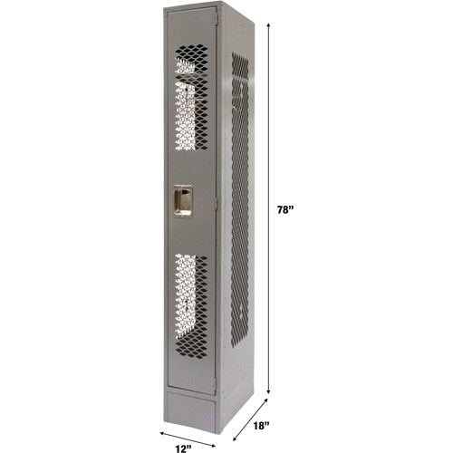 Vented Lockers, 12" x 18" x 78", Steel, Grey, Knocked Down, Perforated St. Lawrence Industrial & Safety Supply