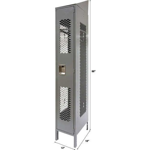 Casiers ventil&eacute;s, 12" x 18" x 88", Acier, Gris, D&eacute;mont&eacute;, Perfor&eacute; St. Lawrence Industrial & Safety Supply