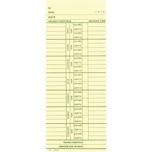 Cartes de temps St. Lawrence Industrial & Safety Supply