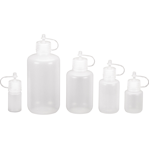 Bouteilles rondes &agrave; ouverture &eacute;troite, Ronde, 1 oz, Plastique St. Lawrence Industrial & Safety Supply