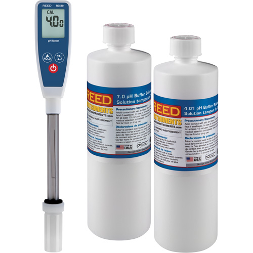 Long Stem pH Meter & 4pH/7pH Buffer Solution Kit St. Lawrence Industrial & Safety Supply