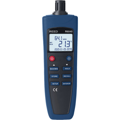 Psychrometer/Thermo-Hygrometer, 0% - 99.9% RH, -4°- 158° F ( -20° - 70° C ) St. Lawrence Industrial & Safety Supply
