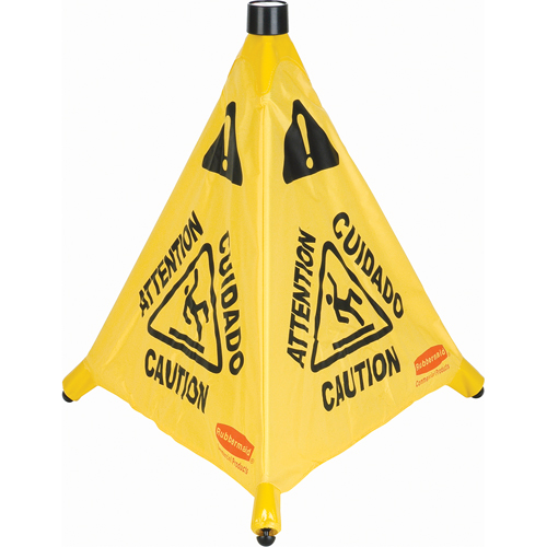 Pop-Up Safety Cone, Trilingual With Pictogram St. Lawrence Industrial & Safety Supply
