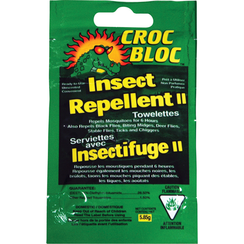 6-hr Insect Repellent , 30% DEET, Towelette, 5.58 g St. Lawrence Industrial & Safety Supply