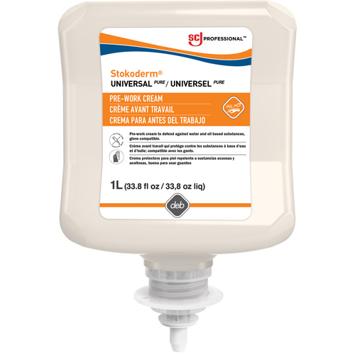 Cr&egrave;me sans silicone &agrave; appliquer avant de travailler Emulsion, Cartouche en plastique, 1000 ml St. Lawrence Industrial & Safety Supply