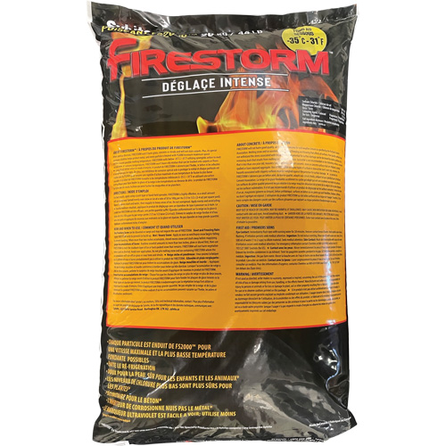 Produits de d&eacute;glaçage intense Firestorm, Sac, 44 lb (20 kg), Point de fonte -35°C (-31°F) St. Lawrence Industrial & Safety Supply