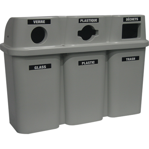 Recycling Containers Bullseye, Curbside, Plastic, 3 x 22 US Gal. St. Lawrence Industrial & Safety Supply