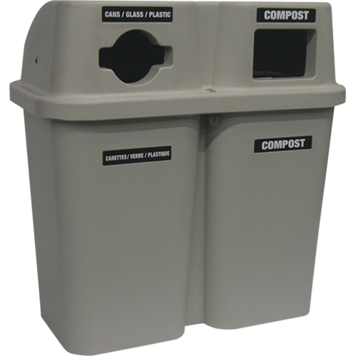 Recycling Containers Bullseye, Curbside, Plastic, 2 x 22 US gal. St. Lawrence Industrial & Safety Supply