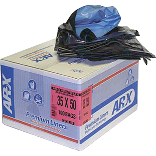 Premium Liners, 3X Strong, 42" W x 48" L, Black, 151.41 L (40 Gal.) Capacity St. Lawrence Industrial & Safety Supply