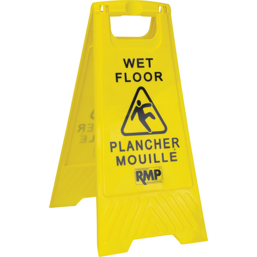 Safety Wet Floor Sign, Bilingual with Pictogram St. Lawrence Industrial & Safety Supply