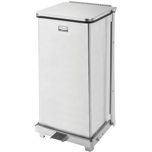 Defenders&reg; Square Step Can with Liner, Stainless Steel, 6.5 US gal. Capacity St. Lawrence Industrial & Safety Supply