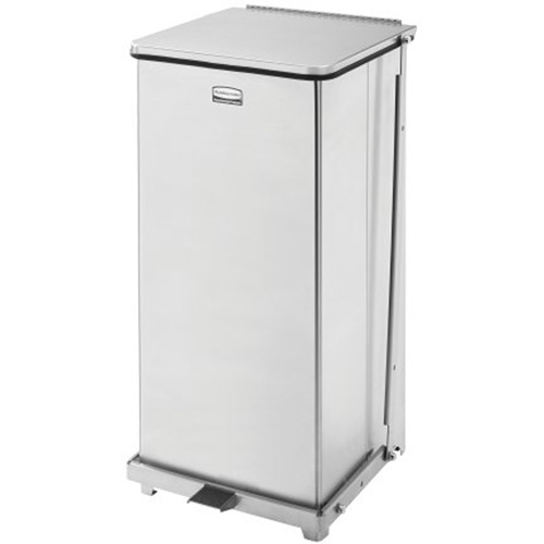 Defenders&reg; Square Step Can with Liner, Stainless Steel, 13 US gal. Capacity St. Lawrence Industrial & Safety Supply
