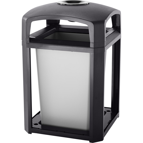 Cendrier et corbeille pour d&eacute;chets de s&eacute;rie Landmark, Plastique, Capacit&eacute; 35 gal. US, Hauteur 40" St. Lawrence Industrial & Safety Supply