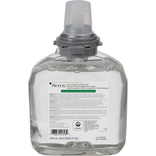 Savon pour les mains certifi&eacute; vert pour distributeur PROVON TFX, Mousse, 1200 ml, Parfum&eacute; St. Lawrence Industrial & Safety Supply