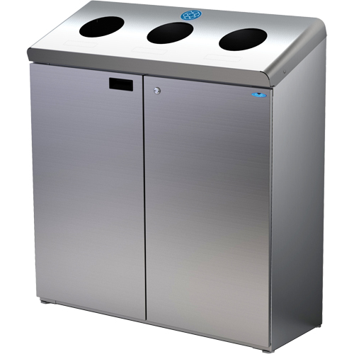 Floor Standing Recycling Station, Bulk, Stainless Steel, 42 gal. St. Lawrence Industrial & Safety Supply