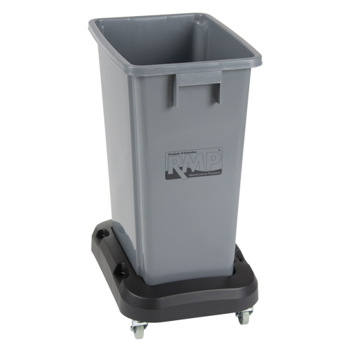 Socle roulant pour contenant &agrave; d&eacute;chets & &agrave; recyclage, Polypropyl&egrave;ne, Noir, Convient aux contenants  St. Lawrence Industrial & Safety Supply