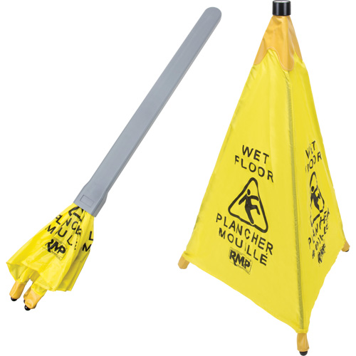 "Wet Floor" Pop-Up Safety Cone, Bilingual with Pictogram St. Lawrence Industrial & Safety Supply