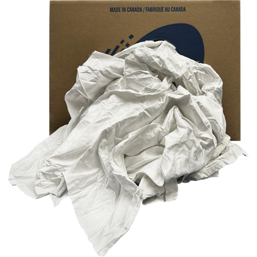 Chiffons recycl&eacute;s, Coton, Blanc, 20 lb St. Lawrence Industrial & Safety Supply