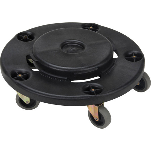 Socle roulant pour contenant &agrave; d&eacute;chets, Polypropyl&egrave;ne, Noir, Convient aux contenants 24" dia. St. Lawrence Industrial & Safety Supply